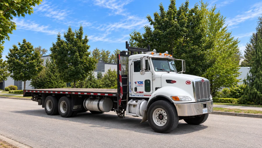 Y2K Transport flatbed truck with an open deck